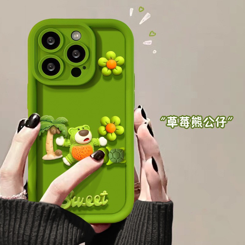 Protective Case Supplier - 3D Funny Strawberry Bear