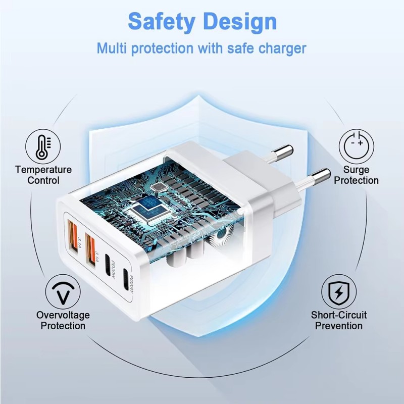 Fast Charger Supplier - 20W 40W 4 Port USB Type-C