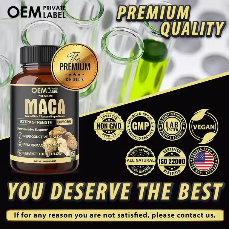OEM Men's Maca Capsules Manufacturer - Private Label Natural Maca Multi-Vitamin Capsules for Energy Support