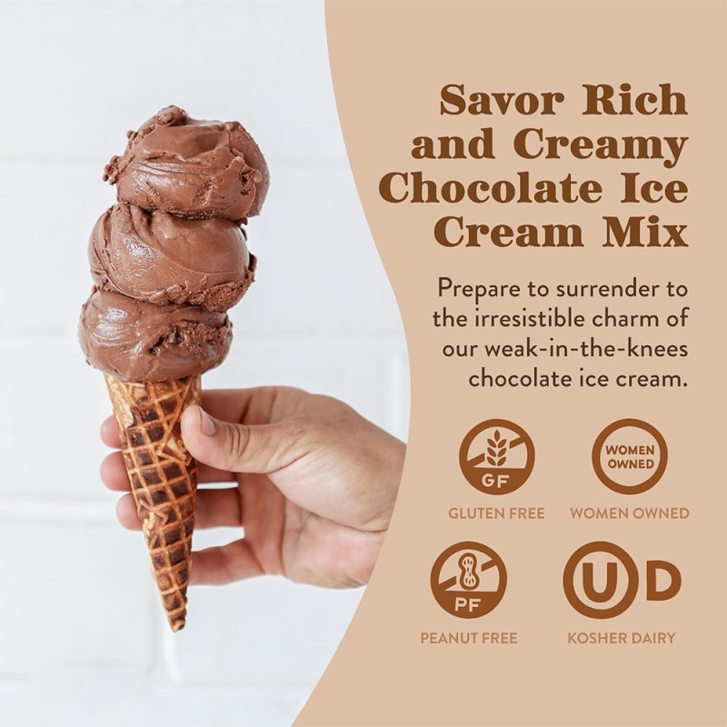 OEM Ice Cream Mix Manufacturer - Private Label Customizable Non-GMO Chocolate Ice Cream Powder (No Artificial Colors