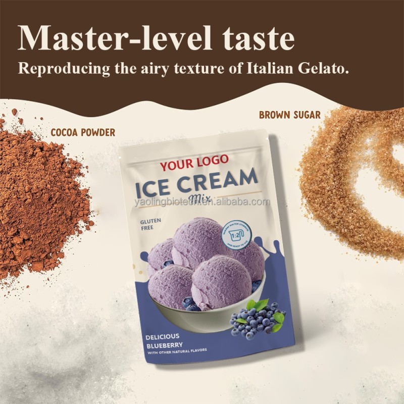 OEM/ODM Blueberry Antioxidant Ice Cream Powder Manufacturer - Private Label Low-Sugar Vegan Dessert Mix with Vitamins