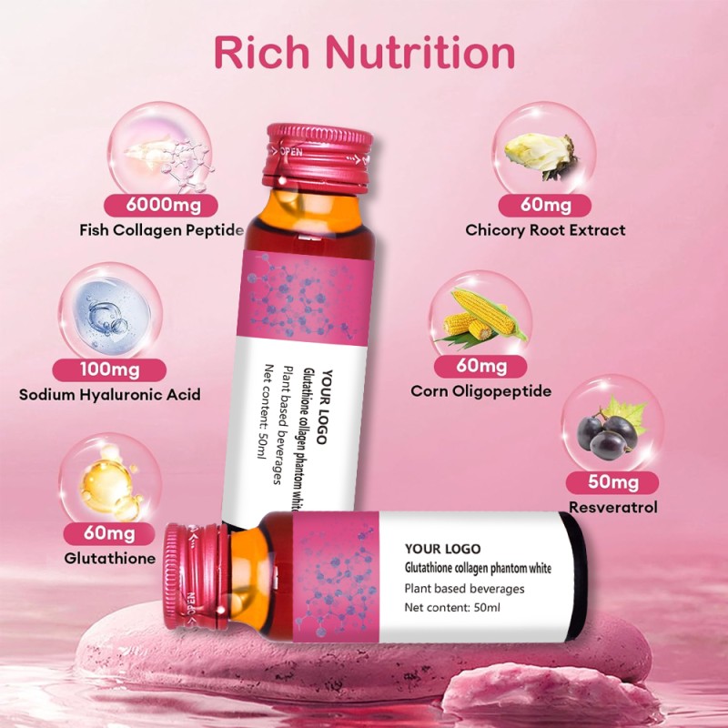 OEM Collagen Drink Manufacturer - Private Label Collagen Liquid with 6000mg L-Glutathione & Vitamin C for Skin Brightening