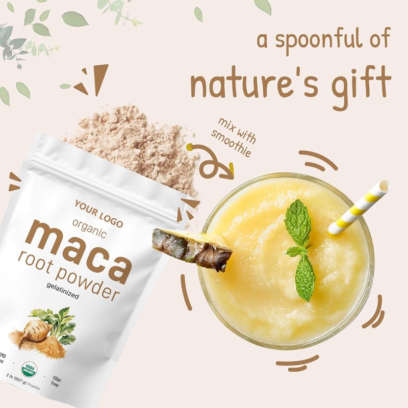 Organic Maca Root Powder Manufacturer - OEM/ODM Private Label Vegan Herbal Supplement Rich in Antioxidants (Non-GMO)
