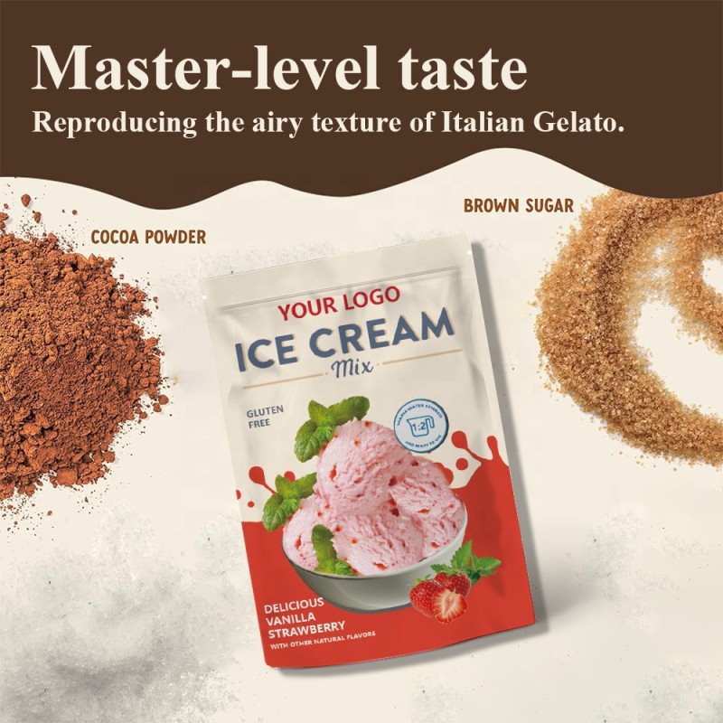 OEM/ODM Strawberry Ice Cream Mix Manufacturer - Private Label Customizable Flavors Functional Soft Serve Ice Cream Powder (Private Label)