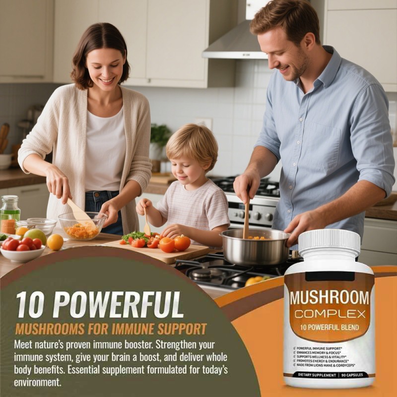 OEM/ODM Lion's Mane Mushroom Capsules Manufacturer - Private Label Vegan Mushroom Supplement for Brain & Memory Support (Private Label)