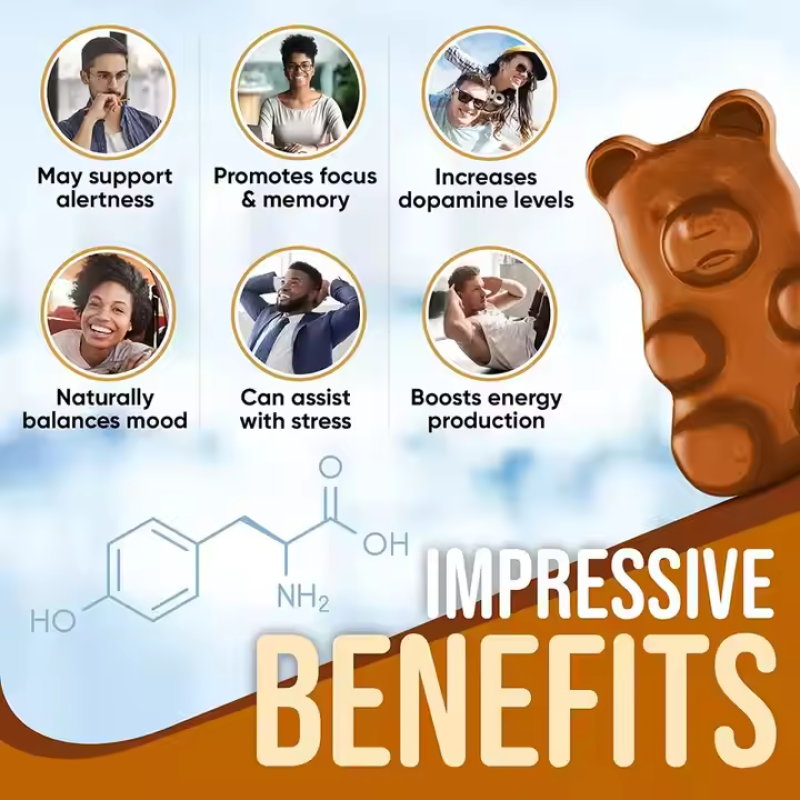 OEM/ODM Tyrosine Gummies Manufacturer - Private Label Customizable LOGO All-Natural Dietary Supplement Gummies for Mood Support