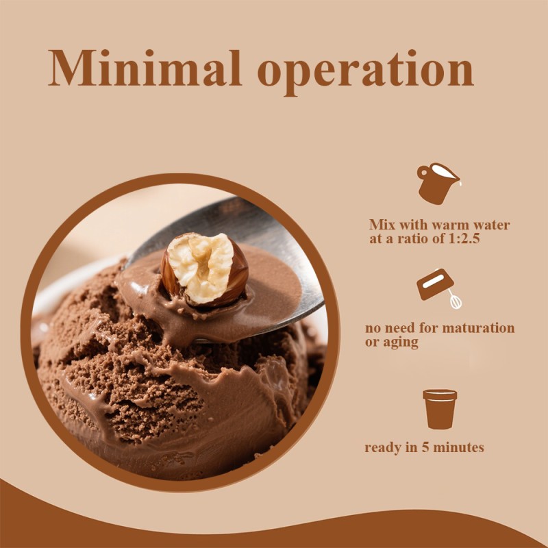 OEM Ice Cream Powder Manufacturer - Private Label Customizable Labels Vanilla Chocolate Hazelnut Ice Cream Mix (Vitamin-Added)