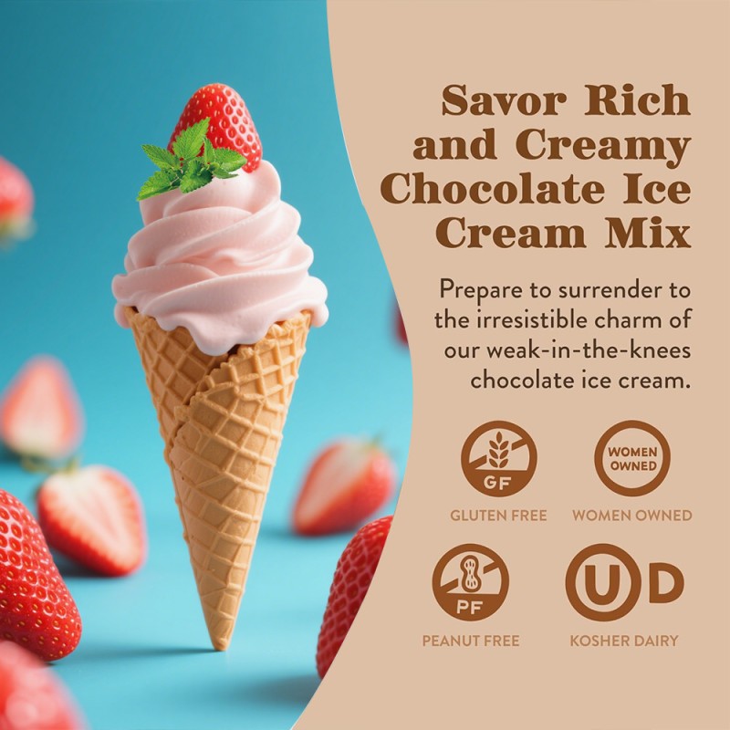 OEM Strawberry Ice Cream Powder Manufacturer - Private Label Customizable Label Simply Homemade Soft Serve Ice Cream Mix