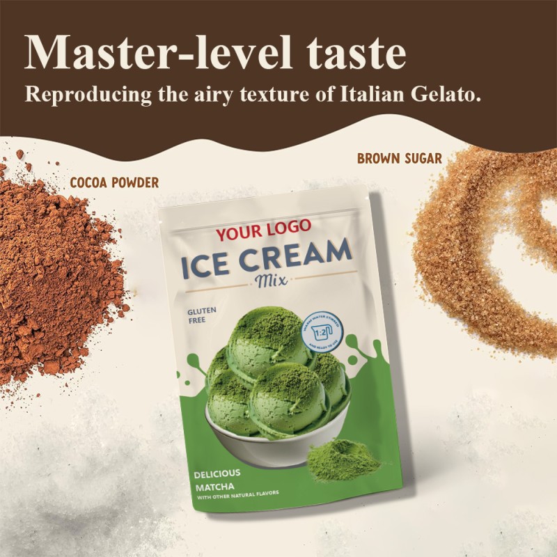 OEM/ODM Soft Serve Ice Cream Powder Manufacturer - Private Label 1Kg Homemade Green Matcha Ice Cream Mix