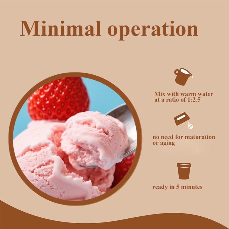 OEM Strawberry Ice Cream Powder Manufacturer - Private Label Customizable Label Simply Homemade Soft Serve Ice Cream Mix