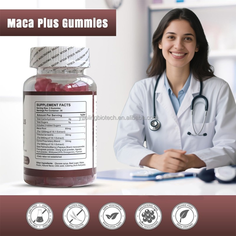 OEM Maca Plus Gummies Manufacturer - Private Label 1500mg Big Booty Enhancer Gummies with Black Maca Root Multivitamin