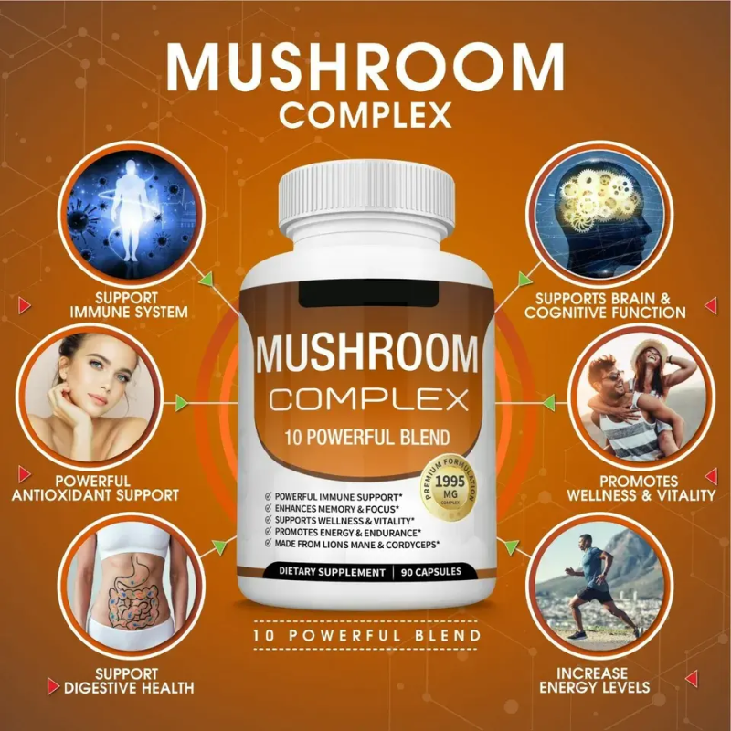 OEM/ODM Lion's Mane Mushroom Capsules Manufacturer - Private Label Vegan Mushroom Supplement for Brain & Memory Support (Private Label)