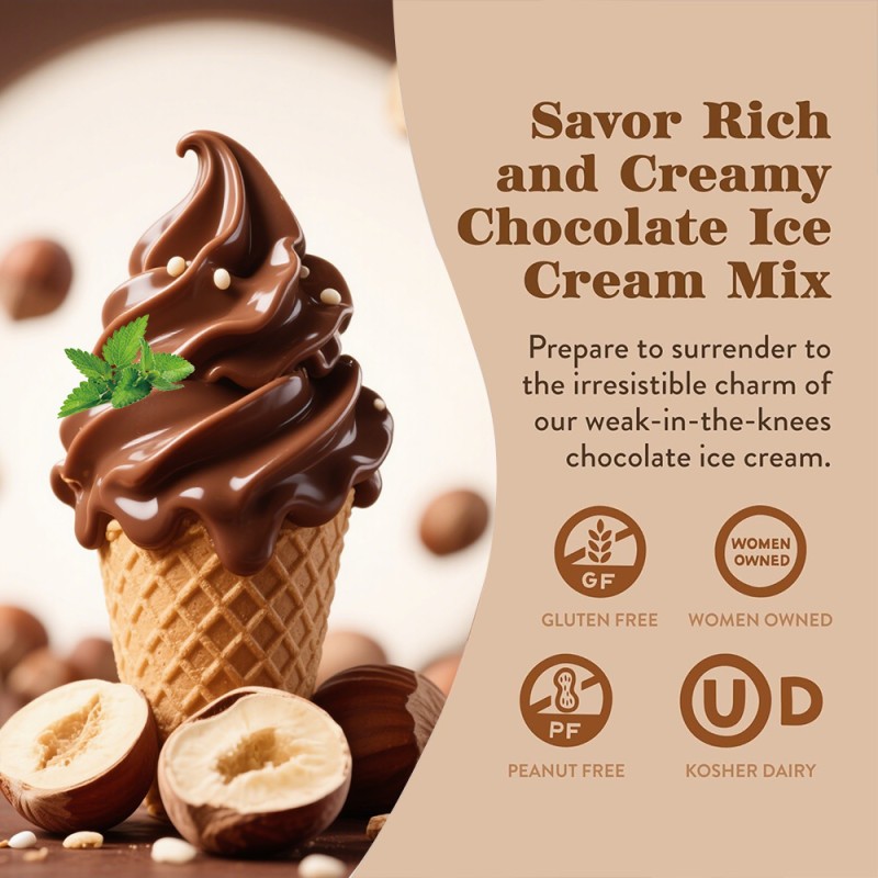 OEM Ice Cream Powder Manufacturer - Private Label Customizable Labels Vanilla Chocolate Hazelnut Ice Cream Mix (Vitamin-Added)