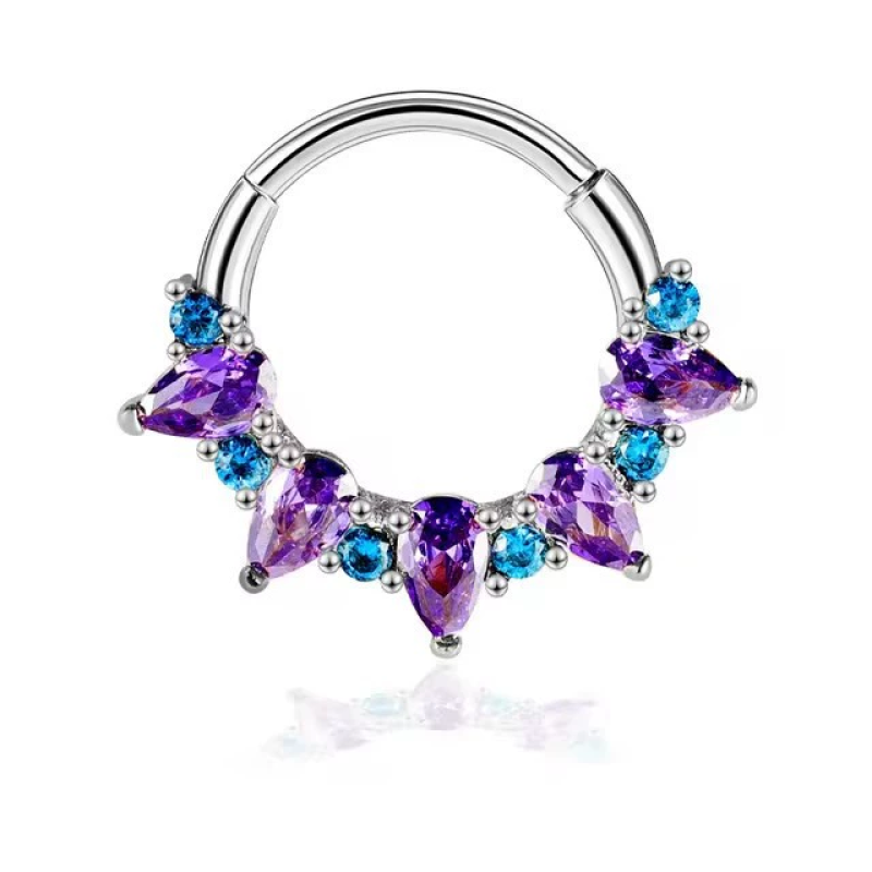 Zircon Nose Ring Supplier - Amethyst Closed Ring Popular
