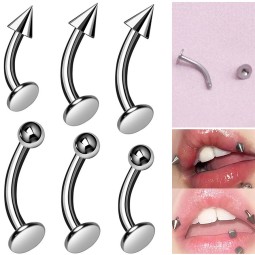 Hip-hop Accessories Factory - Flat Base Bending Bar Lip Ring