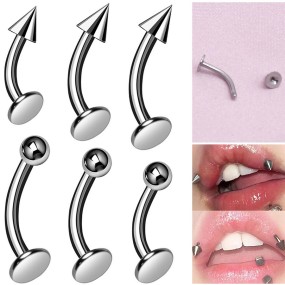 Hip-hop Accessories Factory - Flat Base Bending Bar Lip Ring