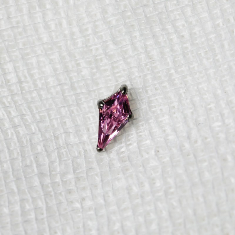 Titanium Nose Stud Factory - G23 Rhombus Blue Zirconia Inlay
