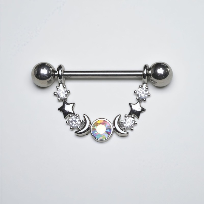 Nipple Ring Supplier - Boho Celestial Star Moon Crystal