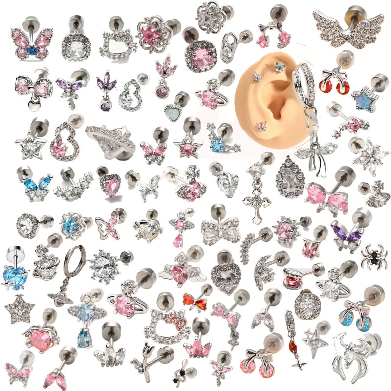 Women's Jewelry Factory - 100 Style Stainless Steel Zircon