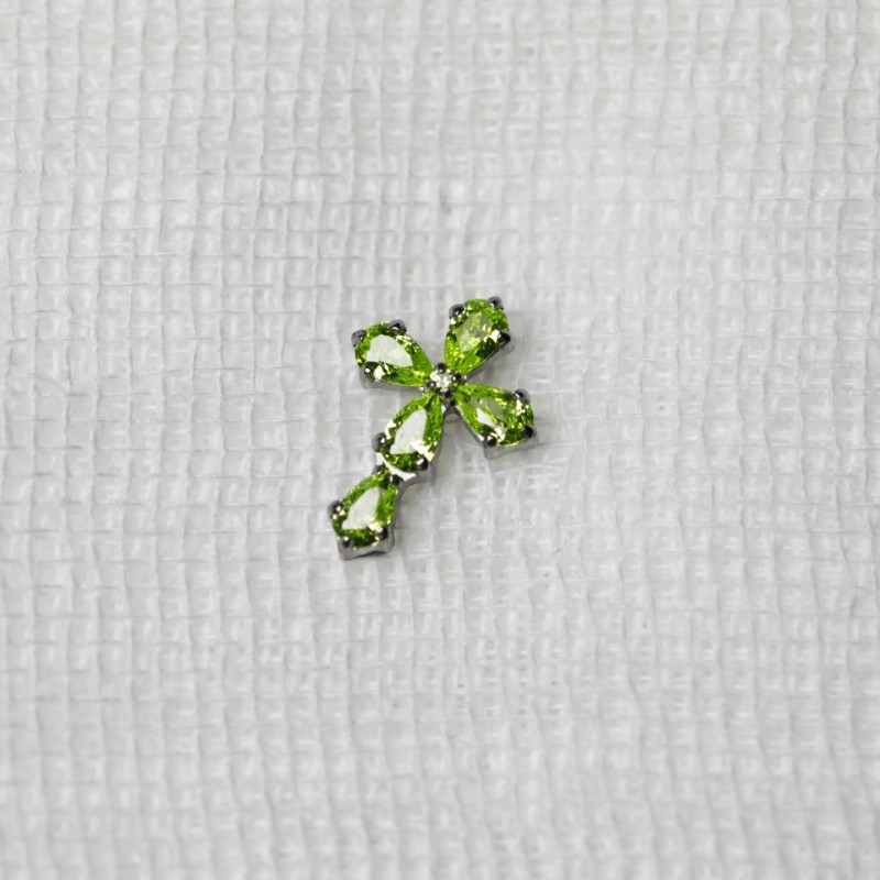 Titanium Labret Supplier - Cross Silver Plated Internal Threaded