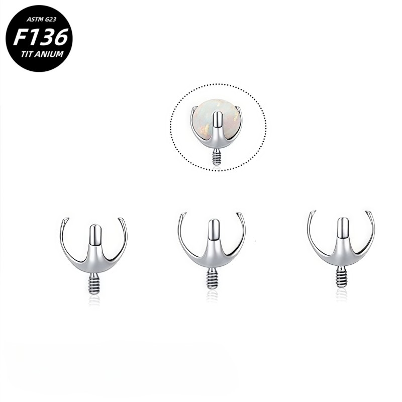 Piercing Accessories Factory - Titanium Three Claws Internal Thread