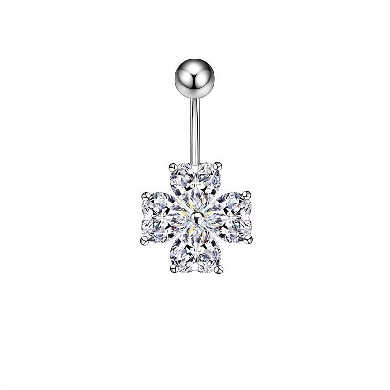 Four-leaf Clover Supplier - Dangle Belly Button Ring Navel