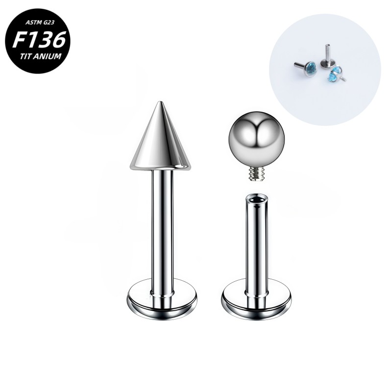 Titanium Labret Manufacturer - ASTM F136 Internal Thread Stock