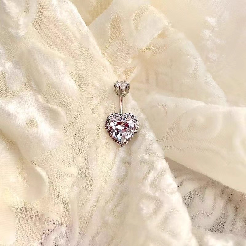 Belly Button Stud Supplier - Heart-shaped European American Sexy