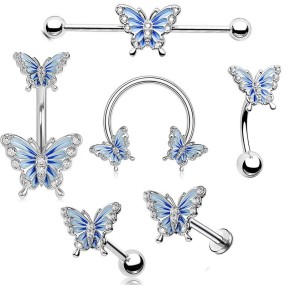 Piercing Jewelry Set Supplier - 6 Pcs Eternal Butterfly Navel