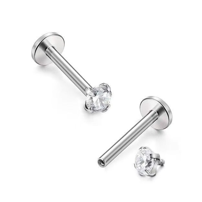 Piercing Jewelry Factory - CZ Zircon Lip Ring Fashion Pin Stud