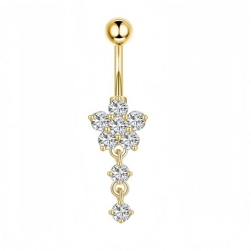 Navel Belly Rings Manufacturer - 8pcs/set Zircon Inlay Cute