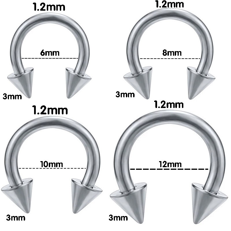 Horseshoe Nose Ring Manufacturer - Externally Threaded Spikes Top