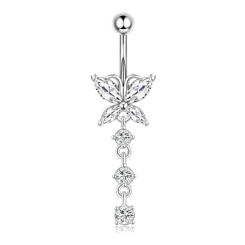 Heart Zircon Set Manufacturer - 9pcs/set Butterfly Flower Dangle