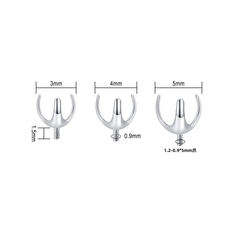 Piercing Accessories Factory - Titanium Three Claws Internal Thread