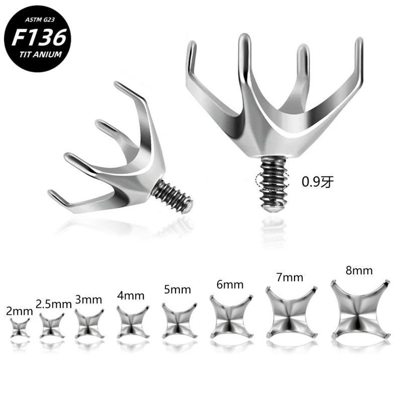 Titanium Accessories Supplier - G23 Internal Thread Four Claws