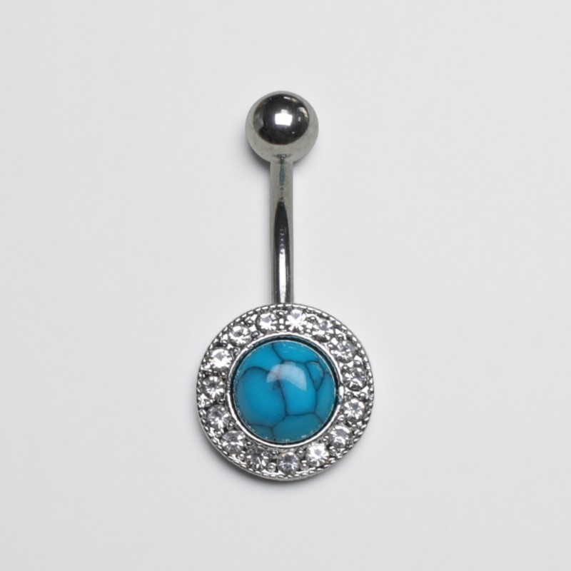 Turquoise Belly Ring Manufacturer - Vintage Style Crystal Accents