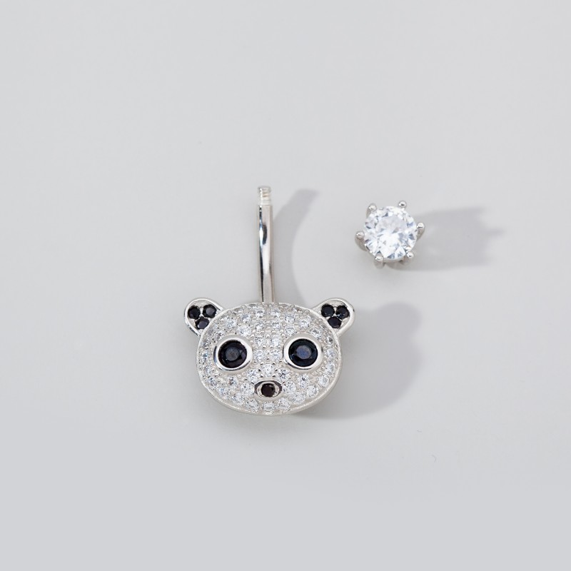 S925 Belly Ring Supplier - European American Zircon Giant Panda
