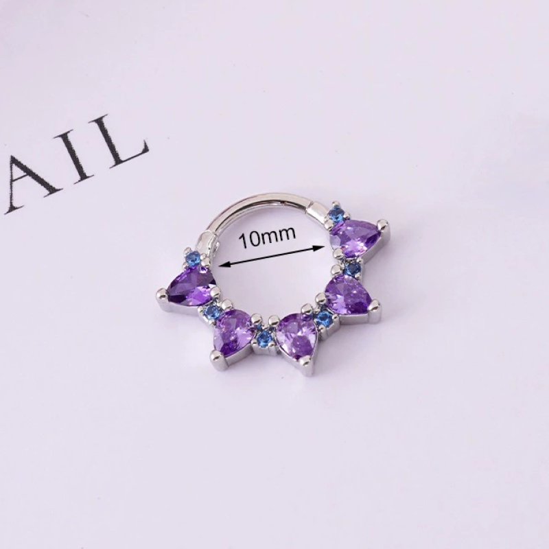Zircon Nose Ring Supplier - Amethyst Closed Ring Popular