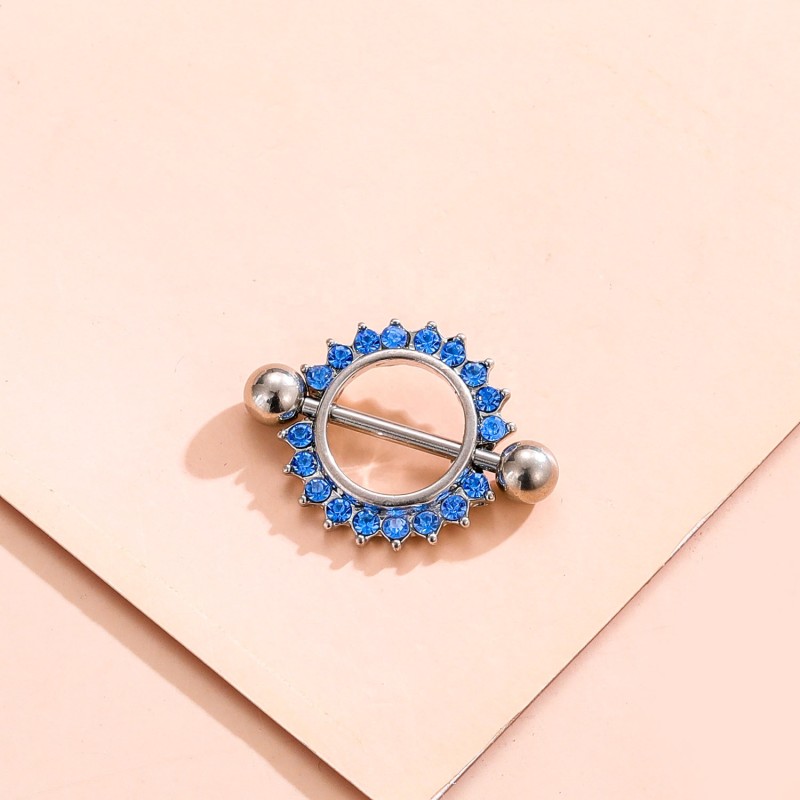 Nipple Piercing Jewelry Supplier - Zircon Shield Flower Charming