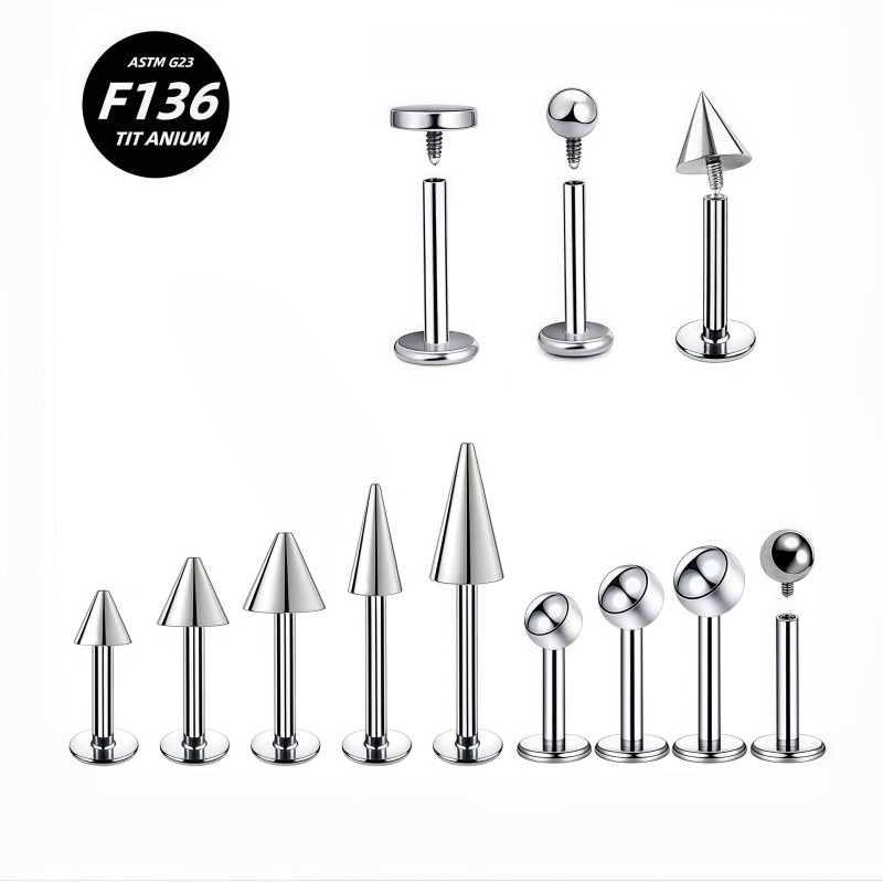Titanium Labret Manufacturer - ASTM F136 Internal Thread Stock