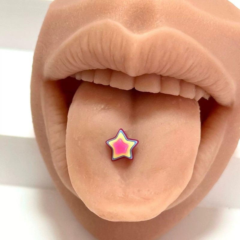 Tongue Piercing Supplier - 316L Stainless Steel Star Love Shape