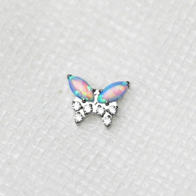 Helix Stud Earrings Supplier - G23 Titanium Opal Butterfly
