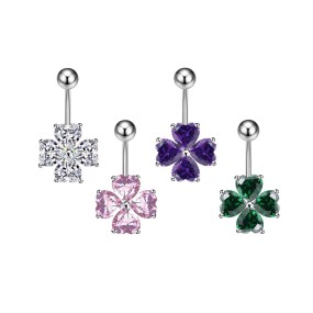Four-leaf Clover Supplier - Dangle Belly Button Ring Navel