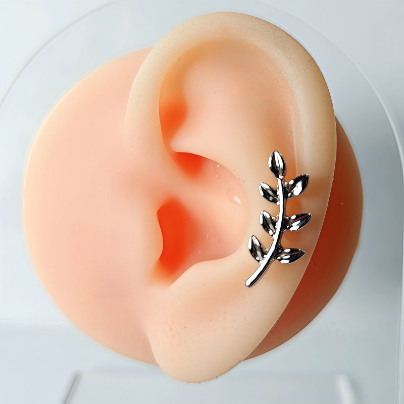 Party Earrings Supplier - Copper Inset Zircon Leaves Design