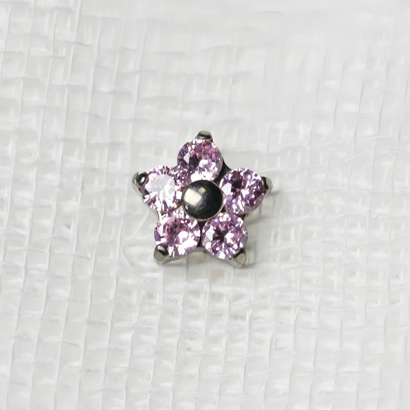 Titanium Body Jewelry Factory - Flower Internally Threaded CZ