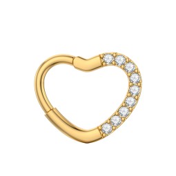Nose Ring Factory - Light Luxury Heart-shaped Closed Ring