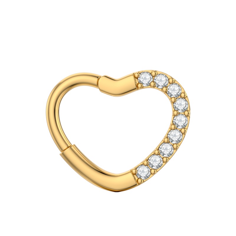 Nose Ring Factory - Light Luxury Heart-shaped Closed Ring