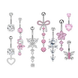 Heart Zircon Set Manufacturer - 9pcs/set Butterfly Flower Dangle