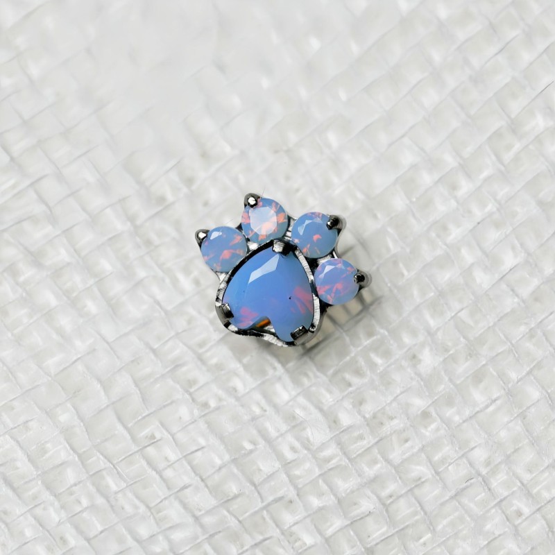 Titanium Piercing Factory - Peach Heart Cat Claw CZ Stud