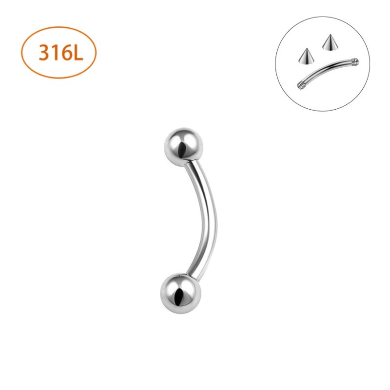 Banana Eyebrow Factory - 316L Surgical Steel Curved Barbell